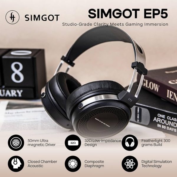 SIMGOT EP5 Over-Ear HiFi Gaming Headphones