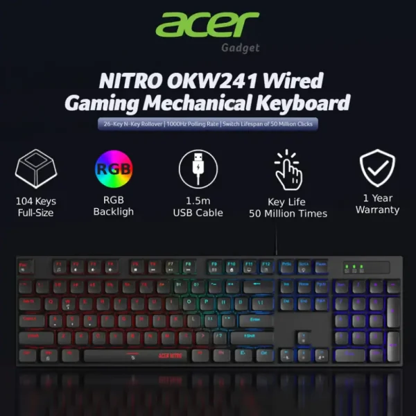 Acer Nitro OKW241 Mechanical Gaming Keyboard